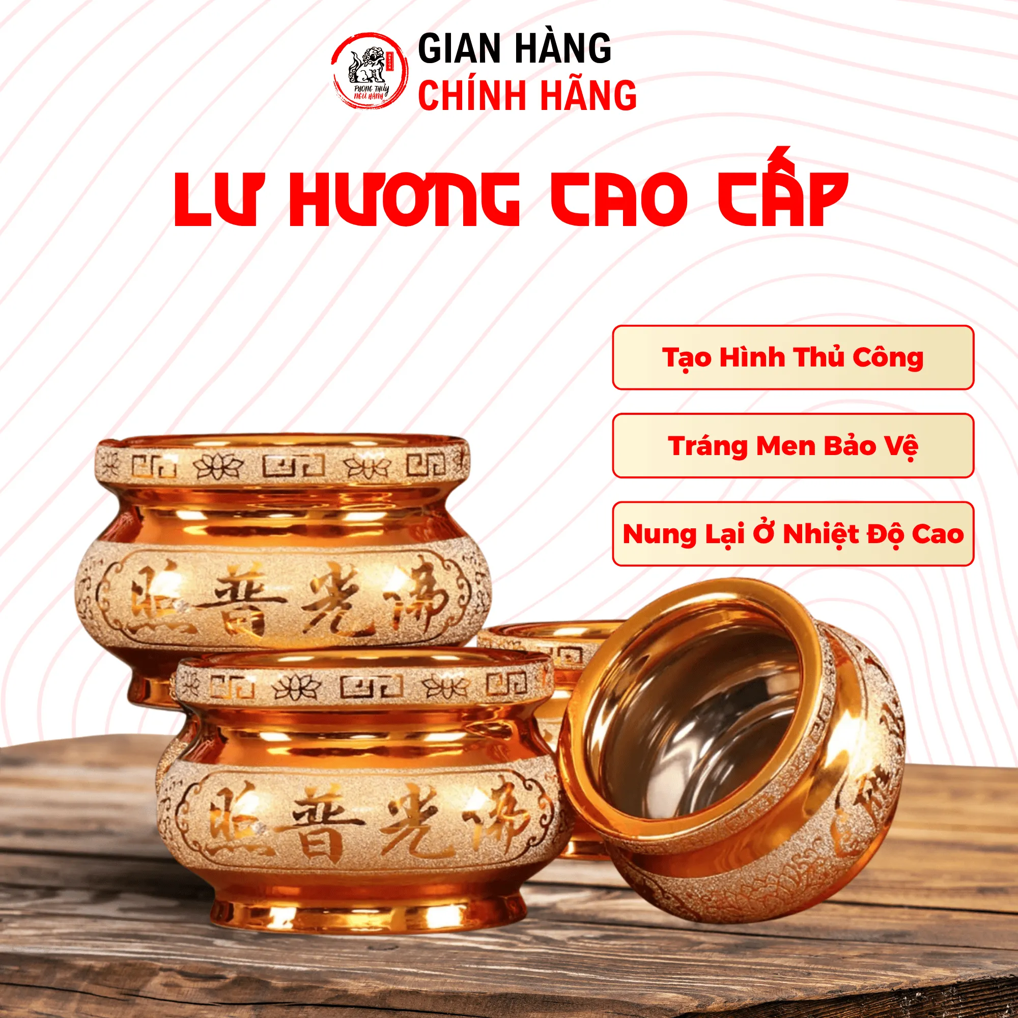 Bát Hương Bát Nhang Lư Hương Bằng Sứ Cao Cấp – Men Sứ Kim Sa Sang Trọng | Phong Thủy Ngũ Hành